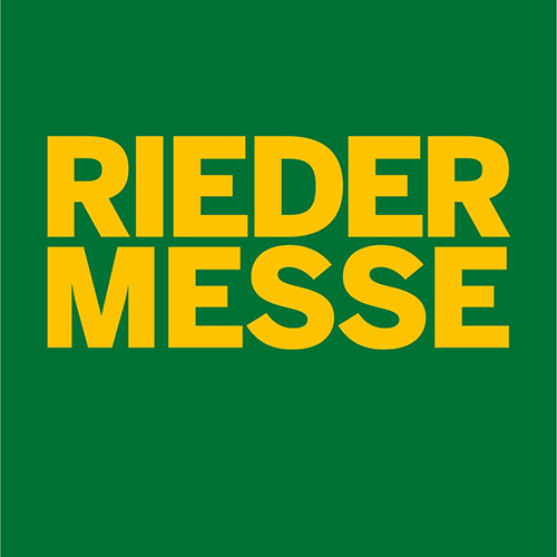 logo rieder messe gelb auf grün